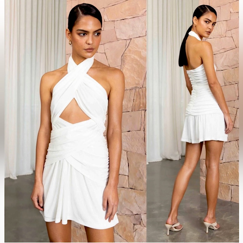 MISHA- Callie Halter Dress in white- Size 12